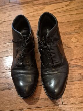Johnston And Murphy Men's Black Leather Lace-Up Dress Boots Sz 12